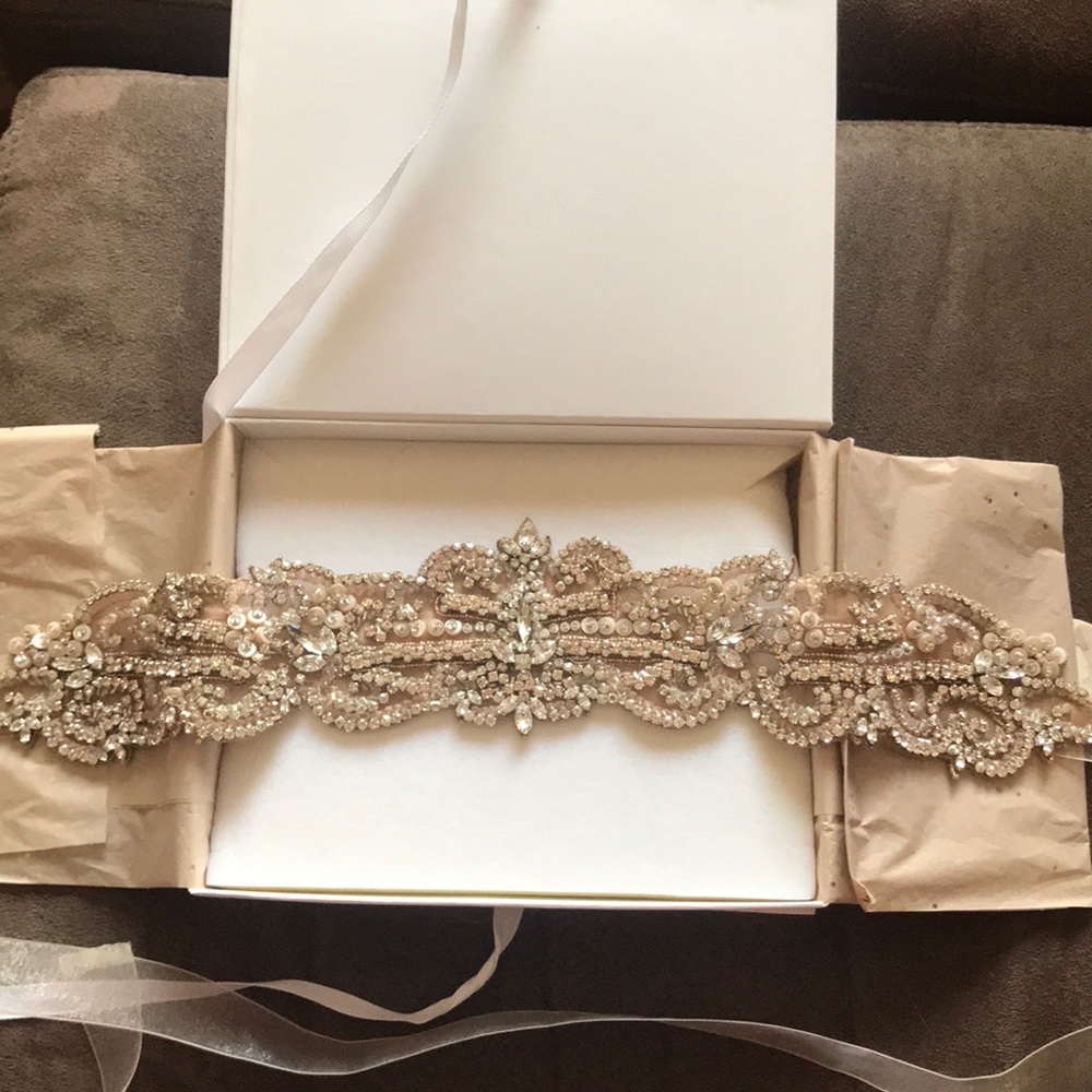 Kleinfeld Rose Gold Crystal Bridal Belt